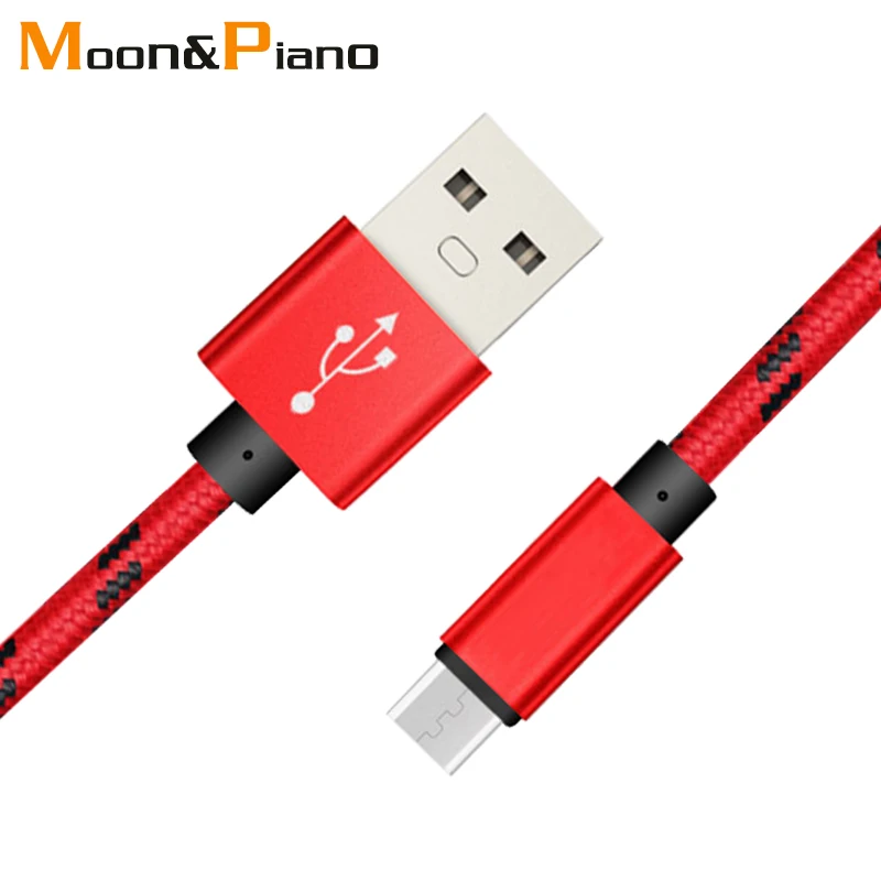 5V2A кабель для мобильного телефона Быстрая Зарядка Micro USB в клетку нейлоновый