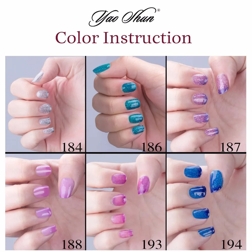 Y & S 6 шт./лот Температура Изменение Цвета гель UV LED Soak off Гель Лак УФ Nail Art Набор|gel nail
