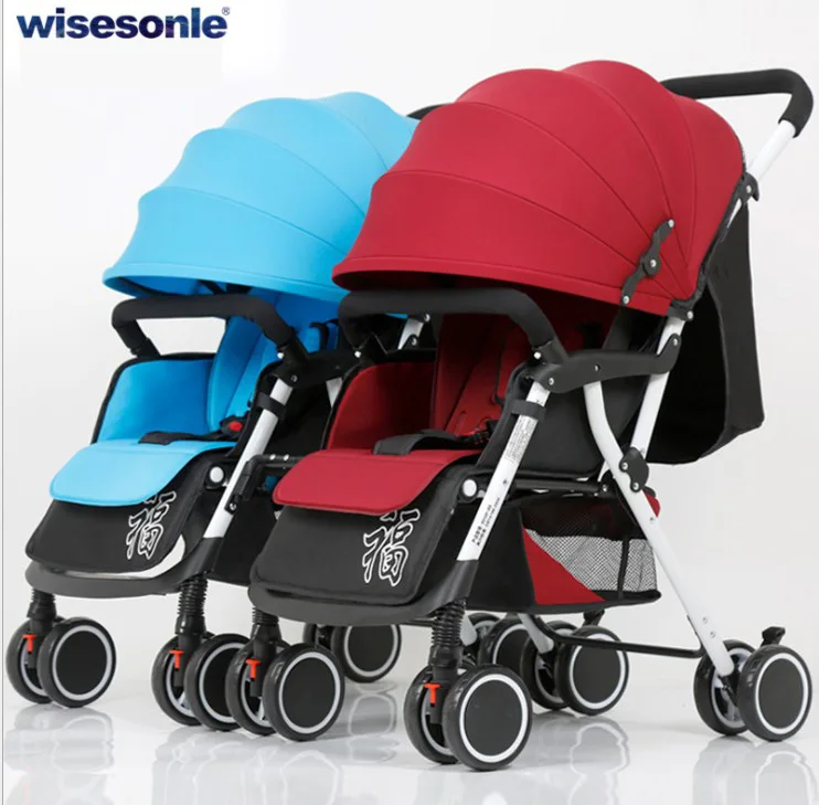 Wisesonle коляска детская для двоих каляски для детей коляска люлька для двойни коляска для погодок Россия - Цвет: ZS-02