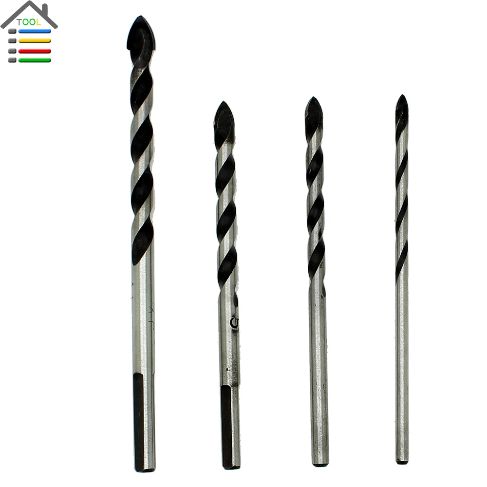 Новые 4 шт. треугольные спиральные сверла для плитки бетонная настенная керамика