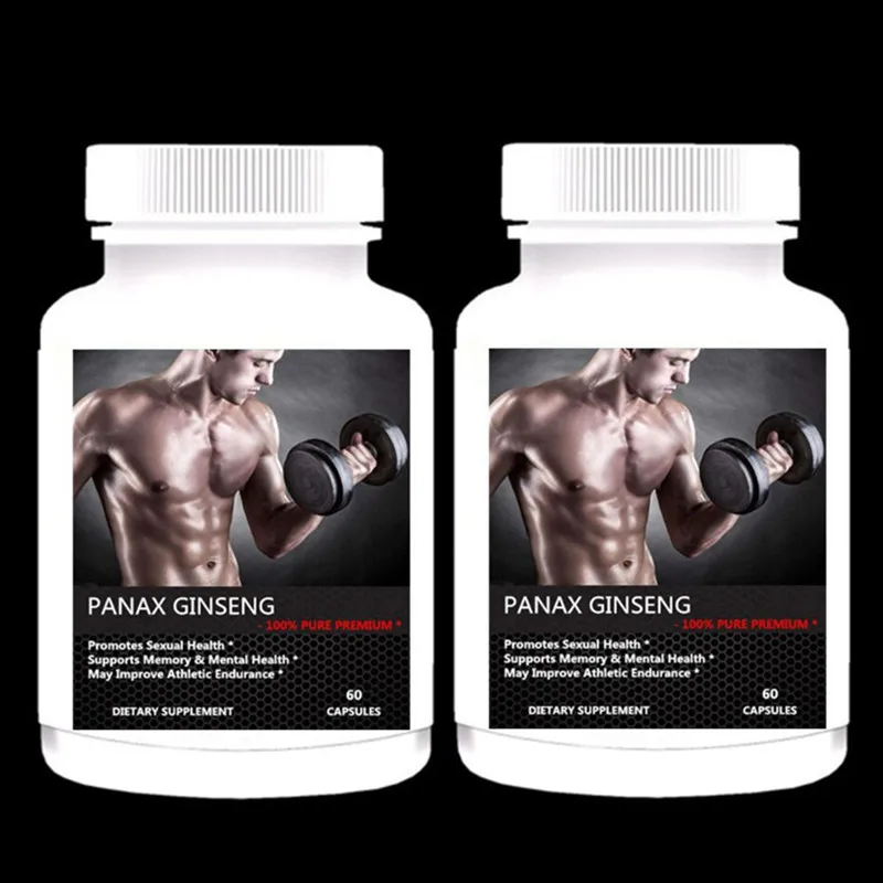 2 bottles Органический красный корейский женьшень Panax(500 мг Максимальная сила) корень экстракт комплекс, высокая эффективность гинзенозидов для женщин и мужчин - Цвет: 2 bottles