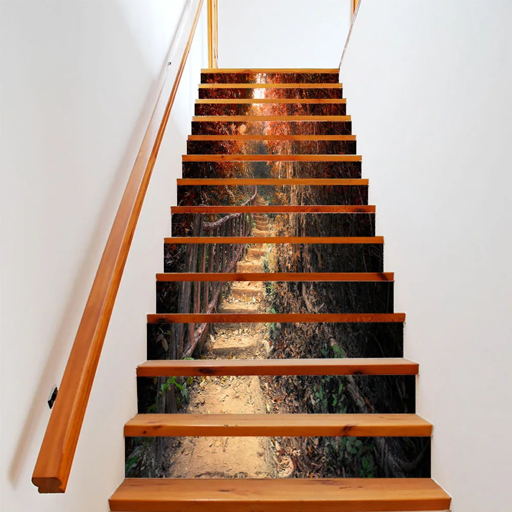 6 шт./13 шт. наклейки для украшения кленовой тропы и лестницы 3D Виниловая наклейка