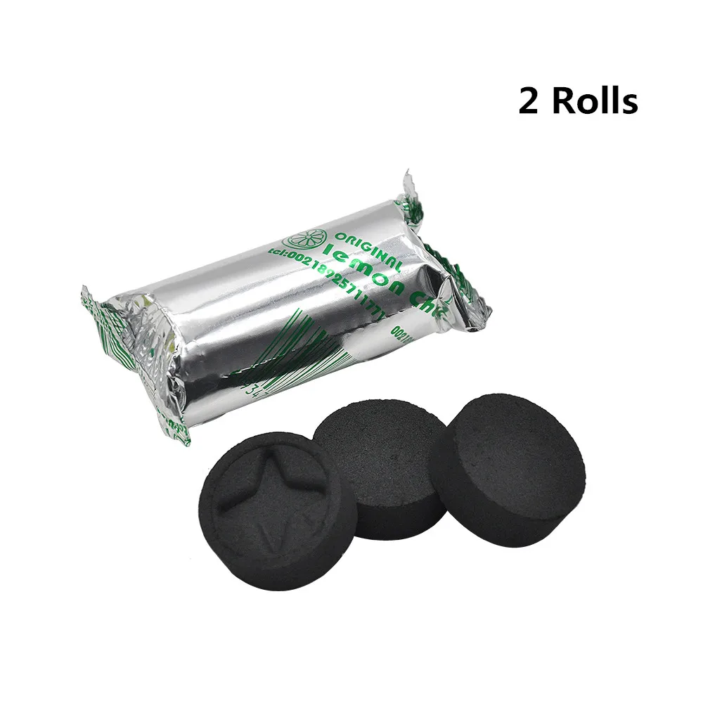 2 Rolls Кальян со вкусом лимона уголь быстрое освещение сжигание кальяна уголь для кальяна Кальян хича наргиле аксессуары - Цвет: 2 Rolls