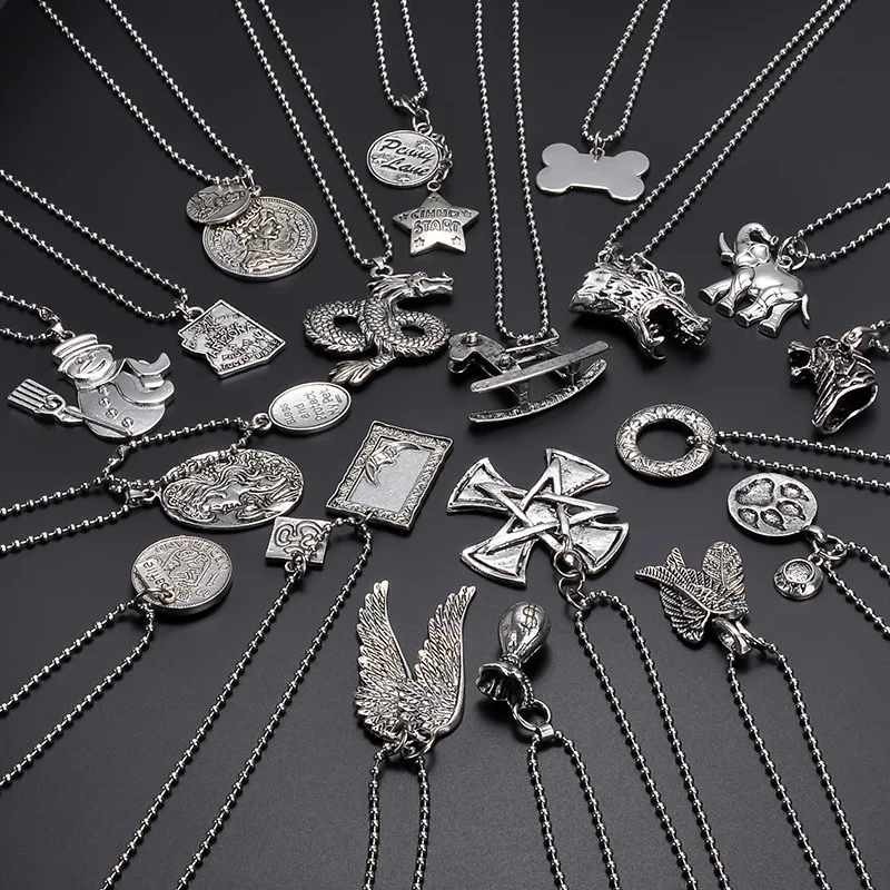 Различные винтажные хип хоп рок из нержавеющей стали голова дракона серебряный