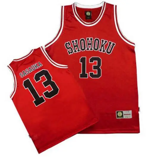 No 13 Sasaoka Аниме Slam Dunk Косплей Костюм Shohoku Sakuragi Hanamichi Баскетбол Джерси футболка спортивная одежда школьная форма баскетбольной команды - Color: No 13 Sasaoka