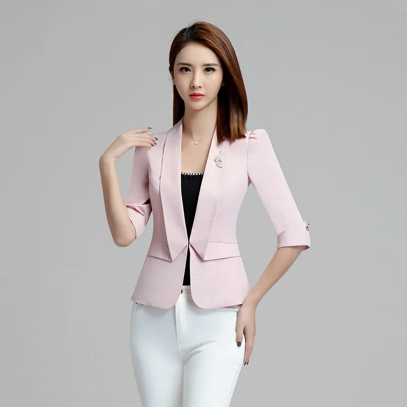 2018 New Arrival Blazer Female Long Sleeve Solid Single Breasted Ladies Office Coat Regular Notched Women Autumn Slim Fit | Женская