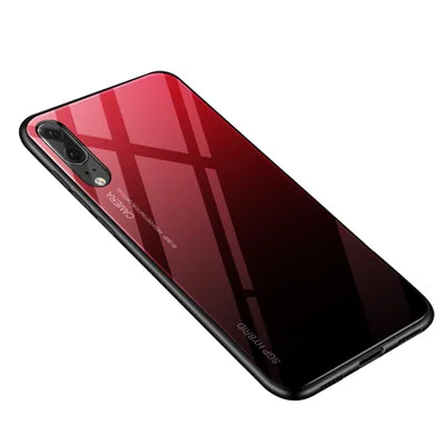 red Градиентный стеклянный чехол для huawei p10 plus p10 lite p10 чехол для телефона huawei p10lite p10plus Защитная защита мобильного телефона cas - Цвет: red