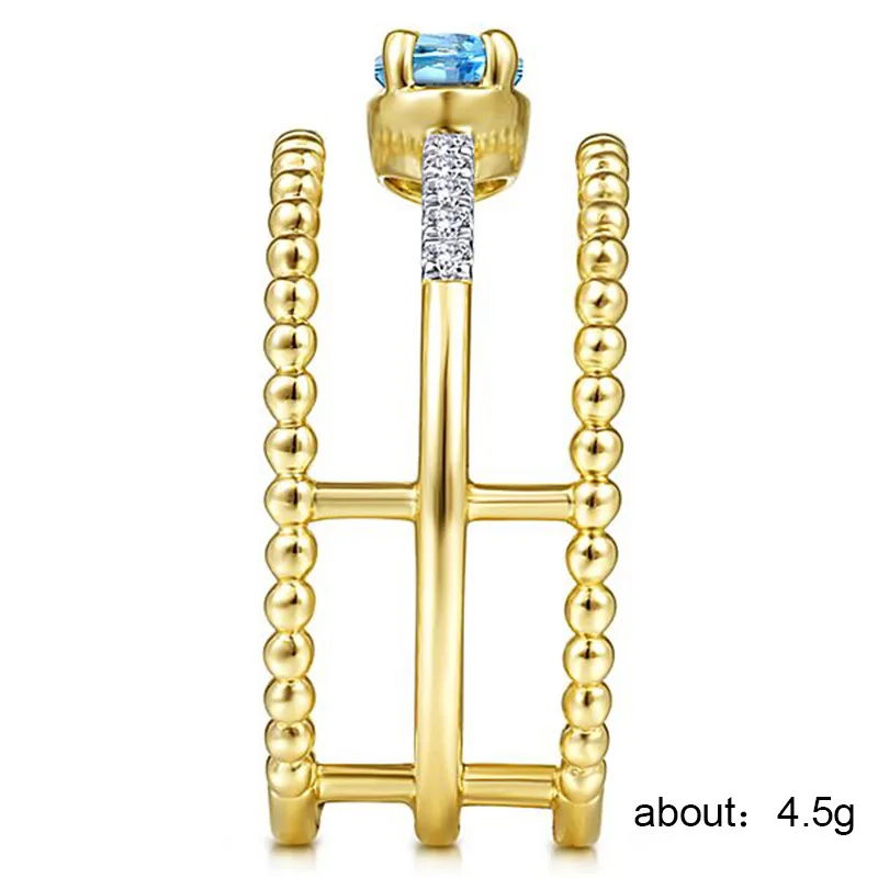 Женское кольцо с светильник бым цирконием Visisap роскошное геометрической линией