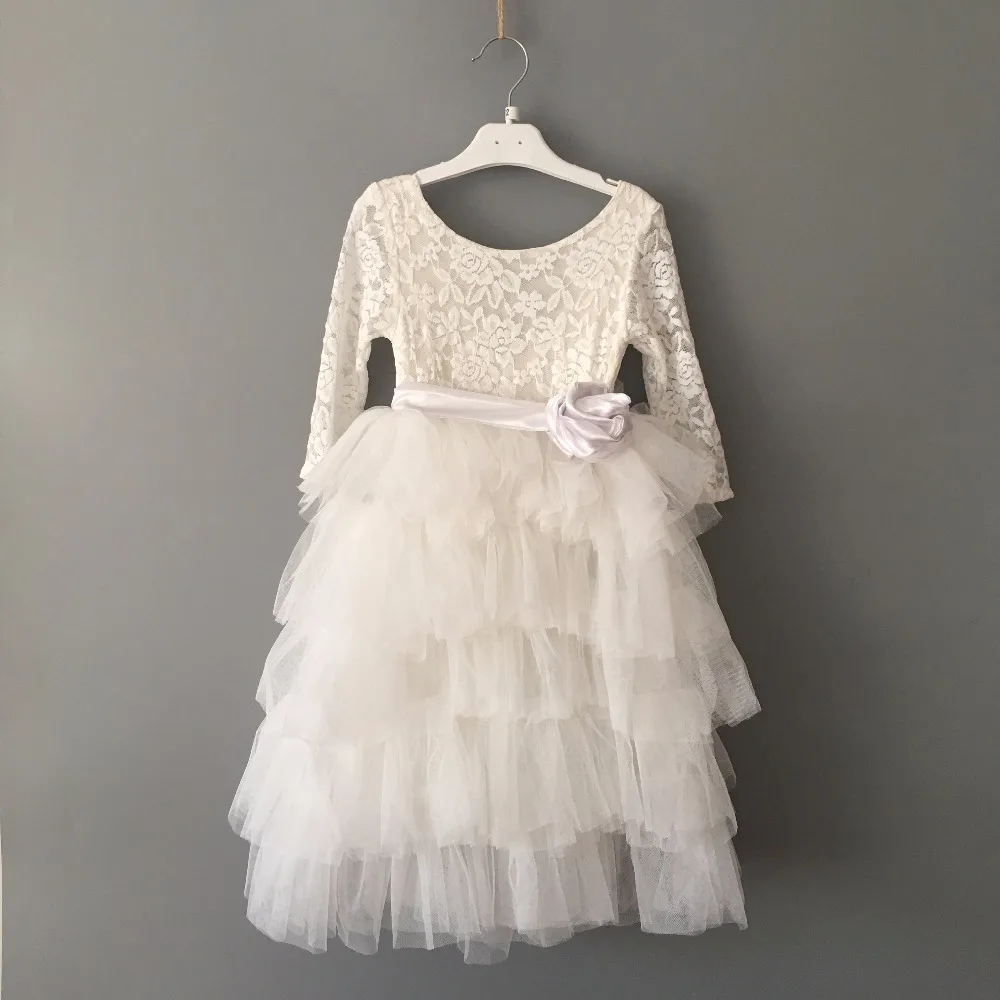 Children girls lace maxi dress kids long cake tutu princess with sashes toddler birthday party vestido | Детская одежда и обувь
