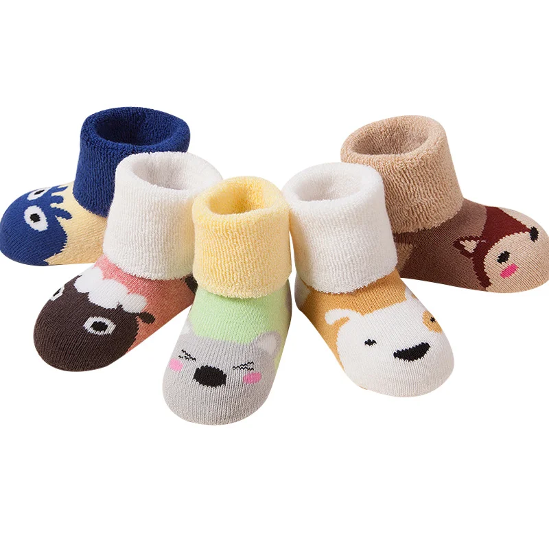 5 пар носков для малышей с героями мультфильмов толстые теплые детские махровые