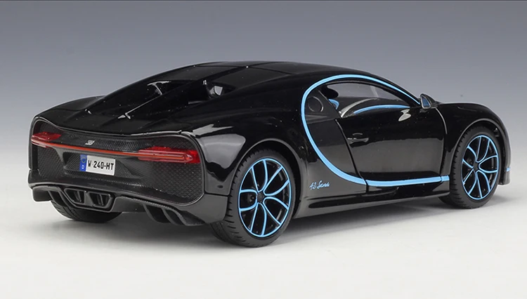 Maisto 1:24 Bugatti Chiron 42 Seconds черная литая под давлением модель Гоночная машина игрушка Дети Подарки Новинка в коробке
