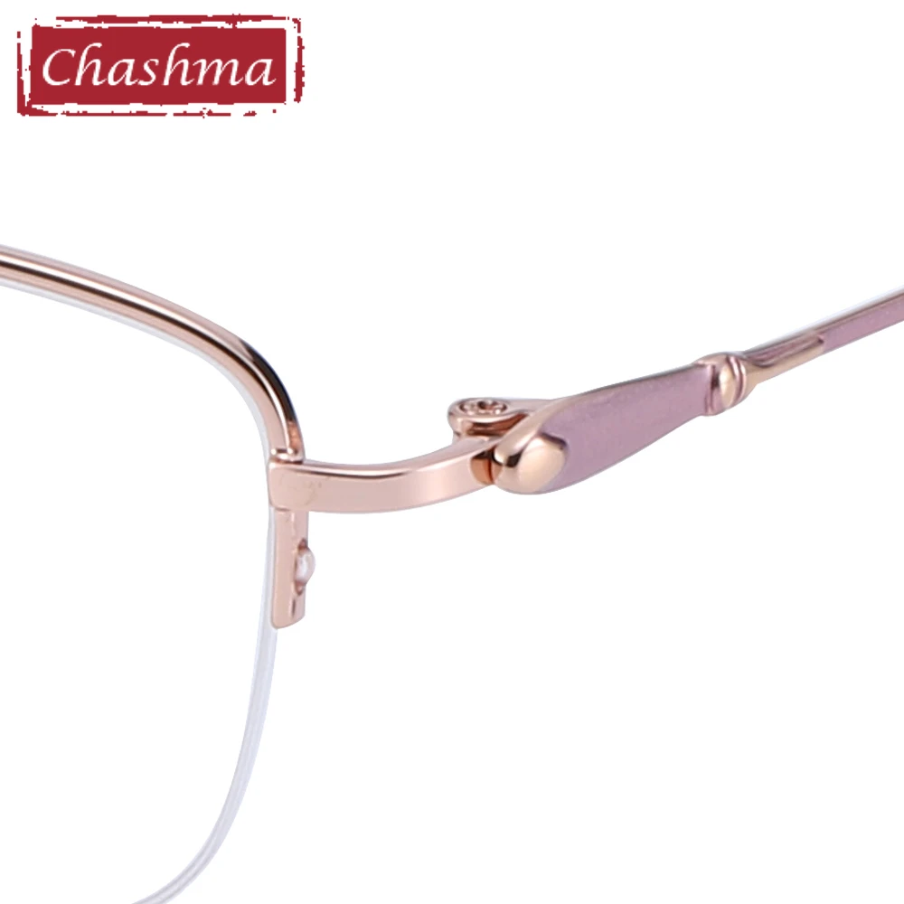 Женская титановая полуоправа для очков Chashma фиолетовая оправа рецептурных