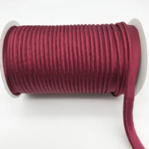 Полиэфирная атласная косая лента, косая лента со шнуром, DIY косая лента, размер: 10 мм-12 мм, 25 ярдов Зеленый, розовый цвет - Цвет: burgundy wine
