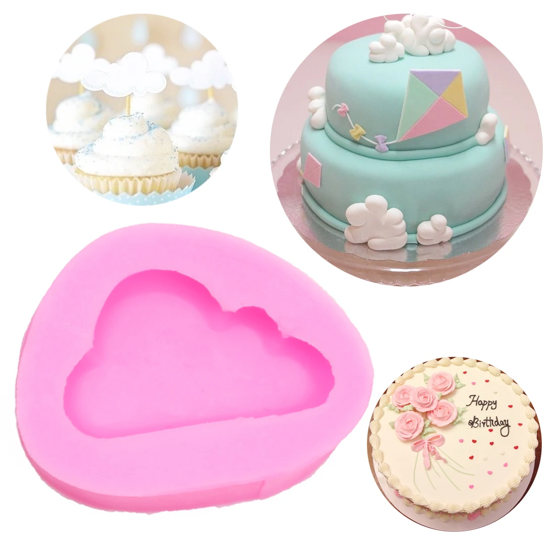 1 шт. силиконовая форма для выпечки облака|soap mold|silicone cake moldmoldes fondant |