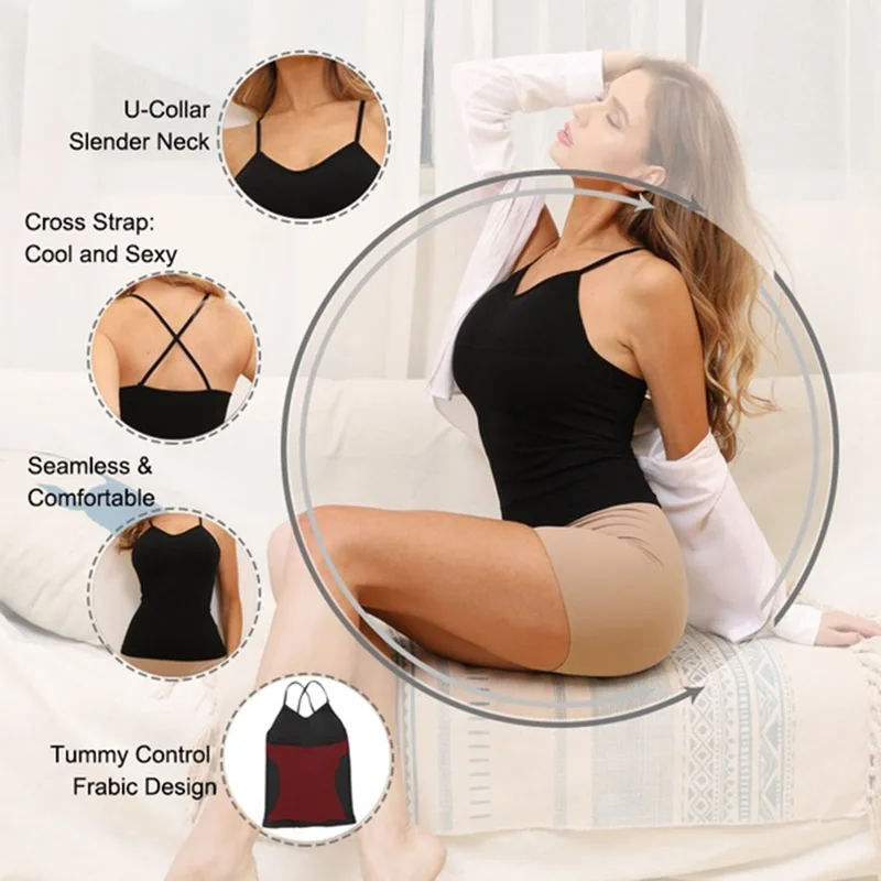 Cami безрукавка со встроенным бюстгальтером для женщин Cami Shelf Bra женская повседневная майка со встроенным съемным бюстгальтером Cami Vest