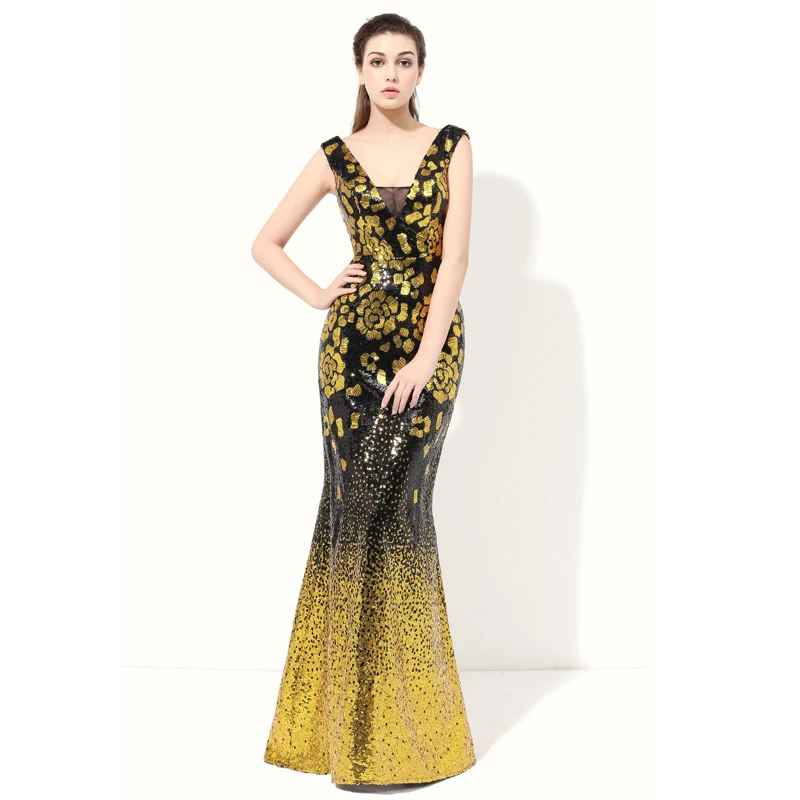 Вечернее платье с пайетками и русалочкой 2019 высокое качество Формальное длинное