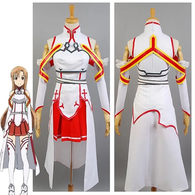 С рисунком из аниме мастера меча Косплей Аниме Sword Art Online костюм Asuna для косплея