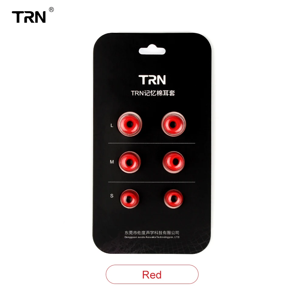 TRN Red Eartips TRN 1 набор(6 шт) L/M/S 4,5 мм шумоизоляционные вкладыши из пены с эффектом памяти, губчатые наушники-вкладыши, амбушюры, колпачок для наушников в ухо - Цвет: TRN Red Eartips