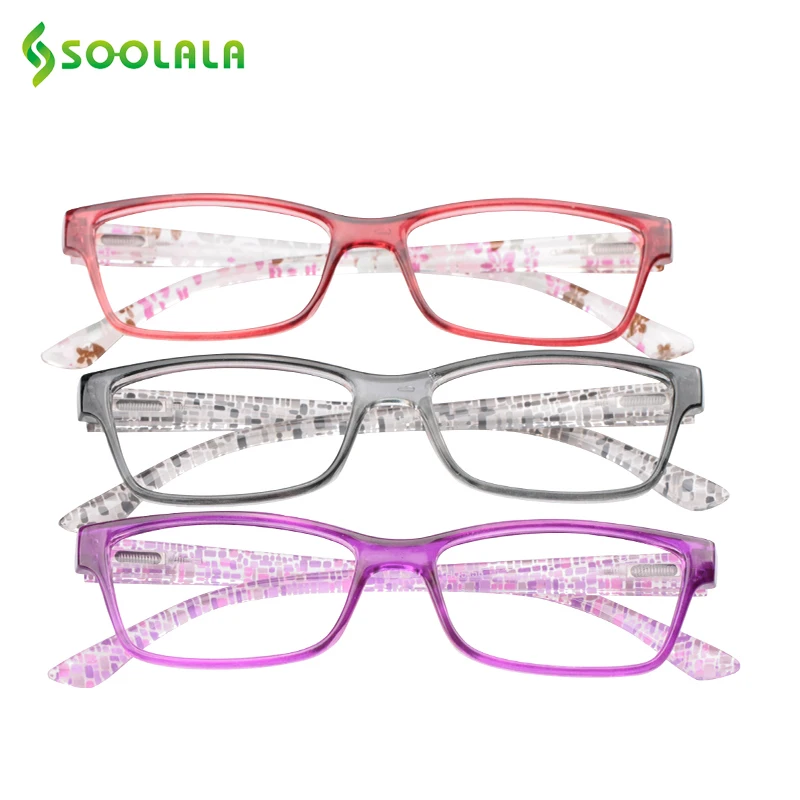 3 Color Mix SOOLALA, весенние петли, очки для чтения, для женщин и мужчин, тонкий светильник, очки для дальнозоркости+ 1,0 1,25 1,5 1,75 до 2,75 3,0 3,5 4,0 - Цвет оправы: 3 Color Mix