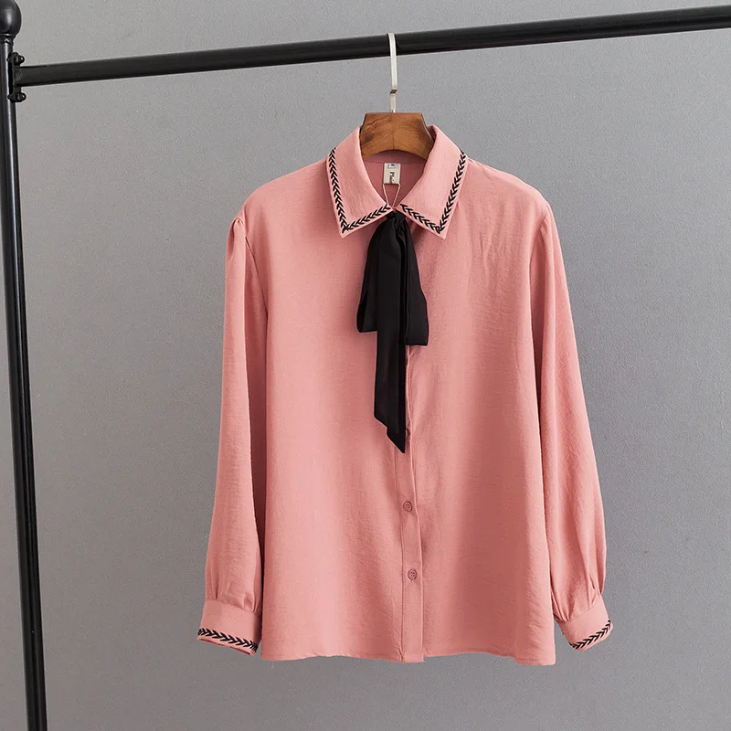 2019 Plus Size Casual Blouses Spring Women Clothing Fashion Loose Long Sleeve Shirts F71-1065 |