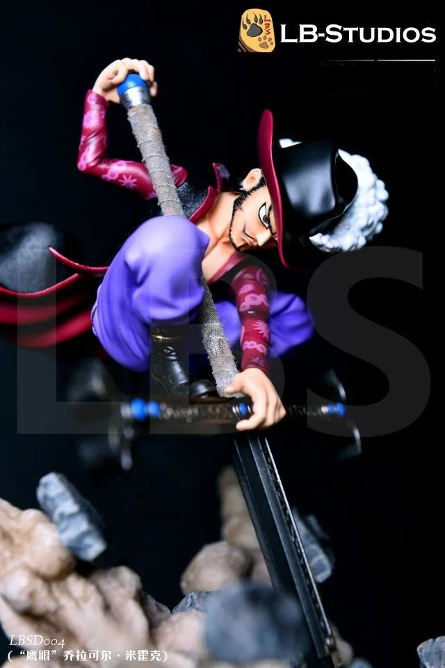 Модель веера в наличии LBS One Piece 38 см SD Dracule Mihawk gk каучуковая игрушечная фигурка для
