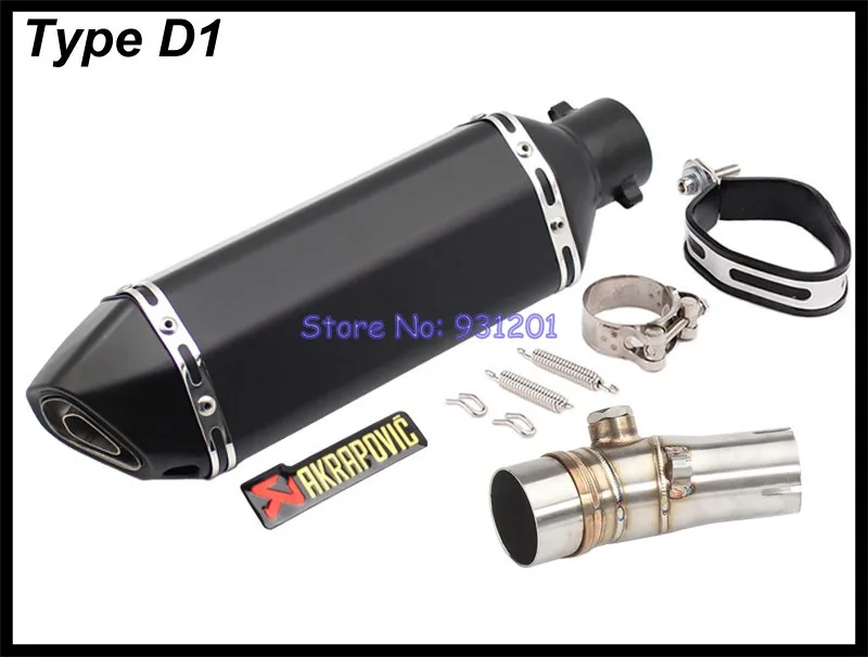 Мотоцикл выхлопная труба akrapovic глушитель выхлопных газов для ER6N адаптер для подключения труба среднего звена с Концевая выхлопная труба глушителя(2012 - Цвет: Type D1