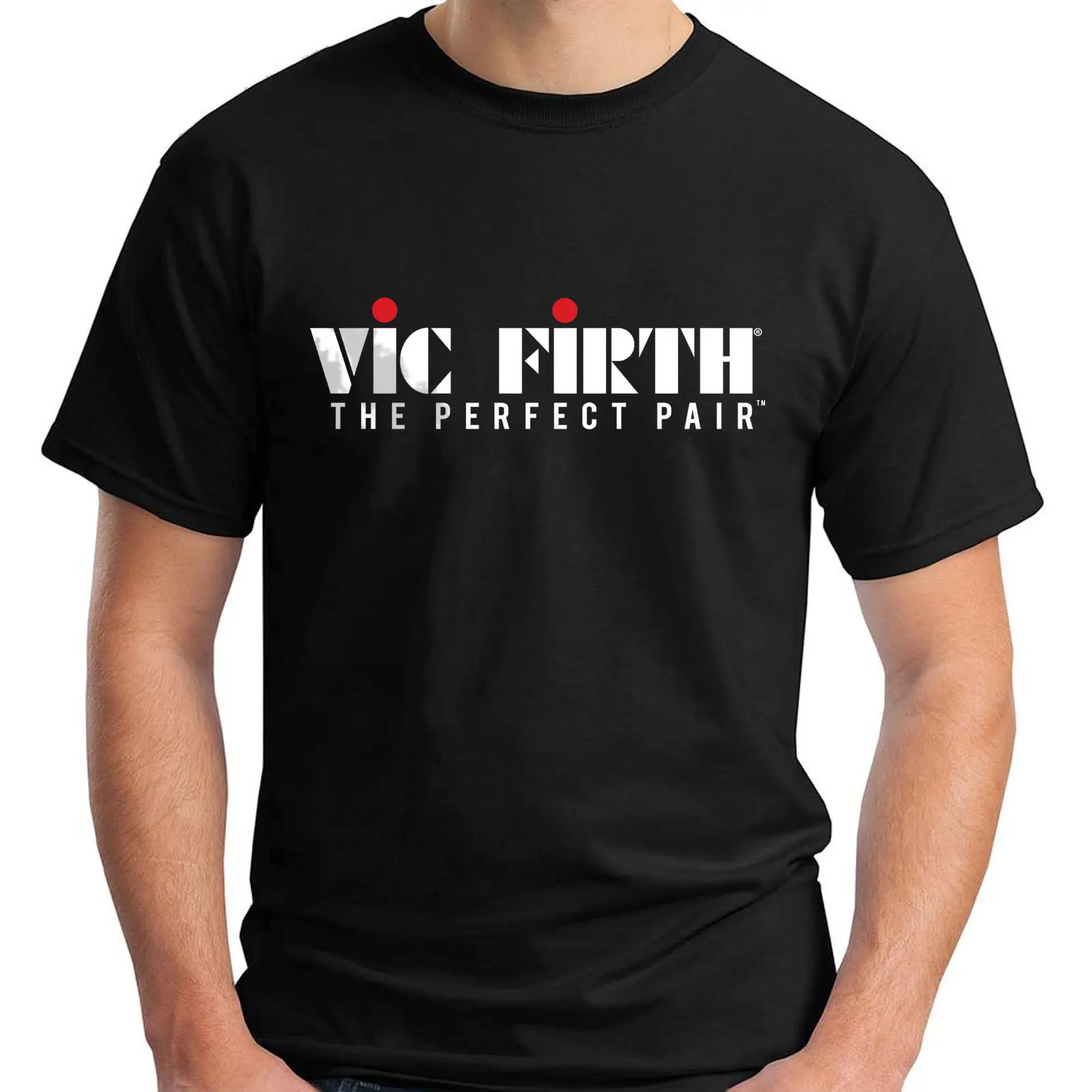 Новинка VIC Firth Мужская черная футболка с коротким рукавом размер S 5XL 100% хлопок