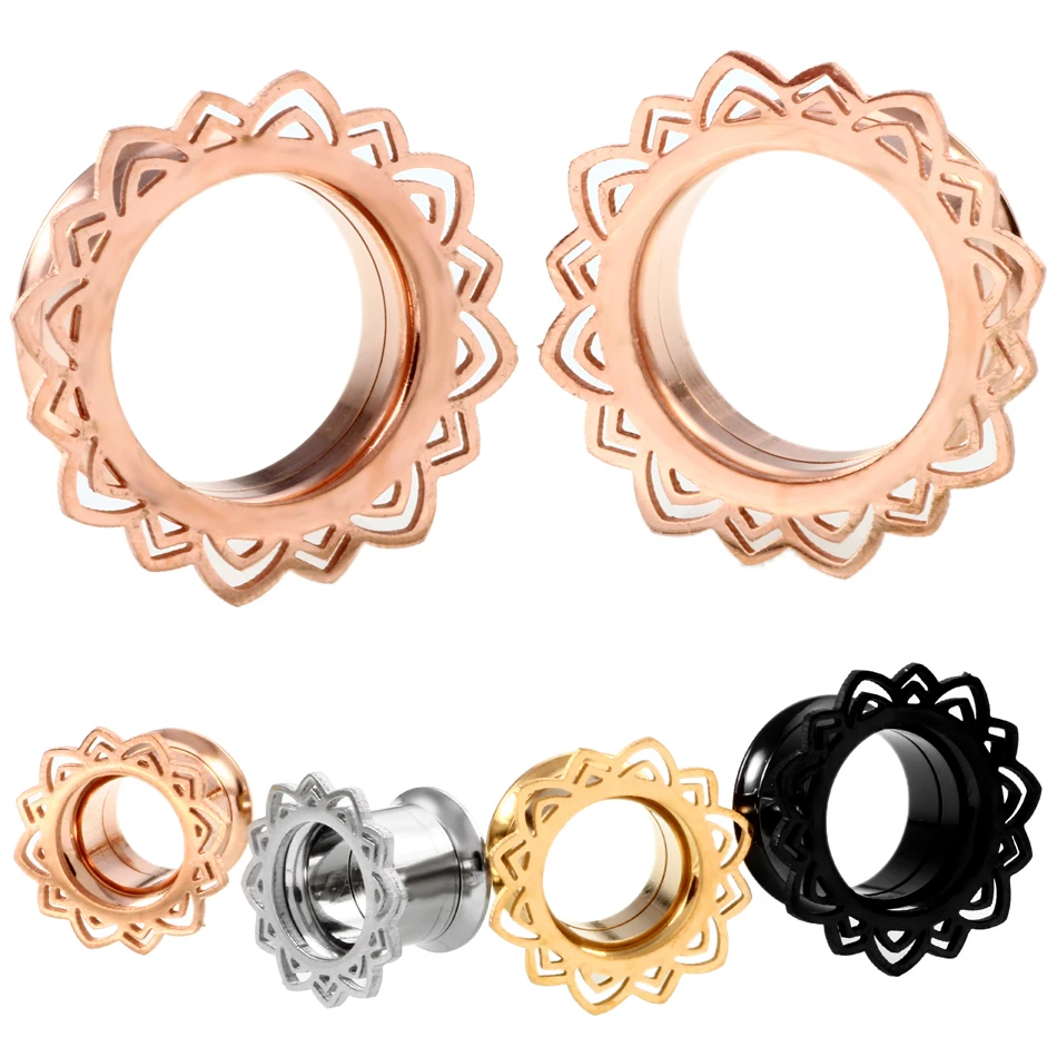 Пробки и тоннели для ушей из стали 2 шт. продолбленные 10 16 мм пробки пирсинга