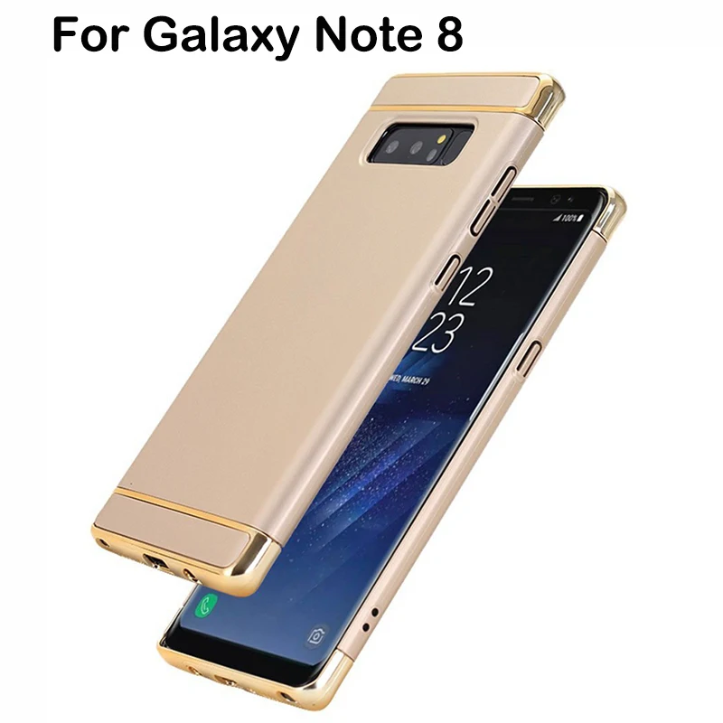 Чехол 3 в 1 Роскошный чехол для samsung Galaxy Note 8 жесткая задняя крышка 360 градусов