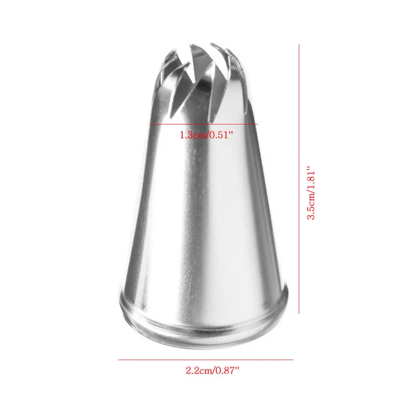 

Stainless Steel Eight Teeth Drop Rose Flower Icing Piping Tips Nozzle Tool Mar28