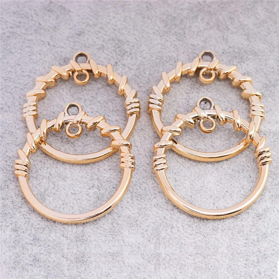 Lacoogh Double hole CCB circle small charm pendant for necklace bracelet making 34*36mm diameter 2.5mm jewelry finding | Украшения и