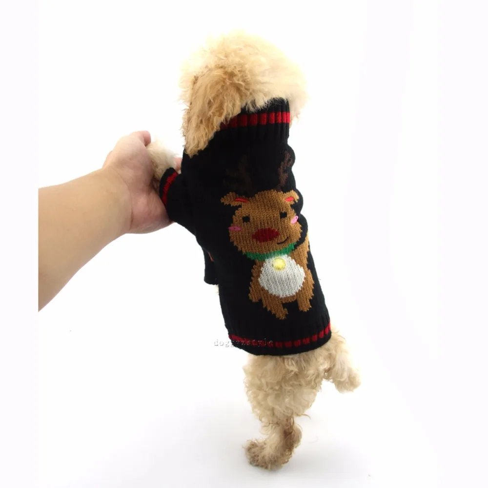 Рождественский свитер для собак зимняя одежда щенков теплая Рождественская