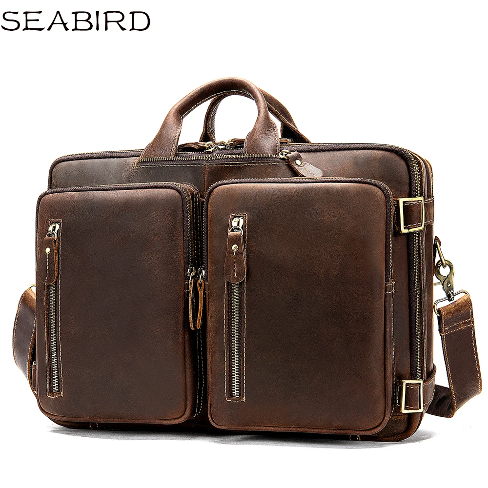 SEABIRD 2019 новый мужской портфель с несколькими карманами Ретро сумка из