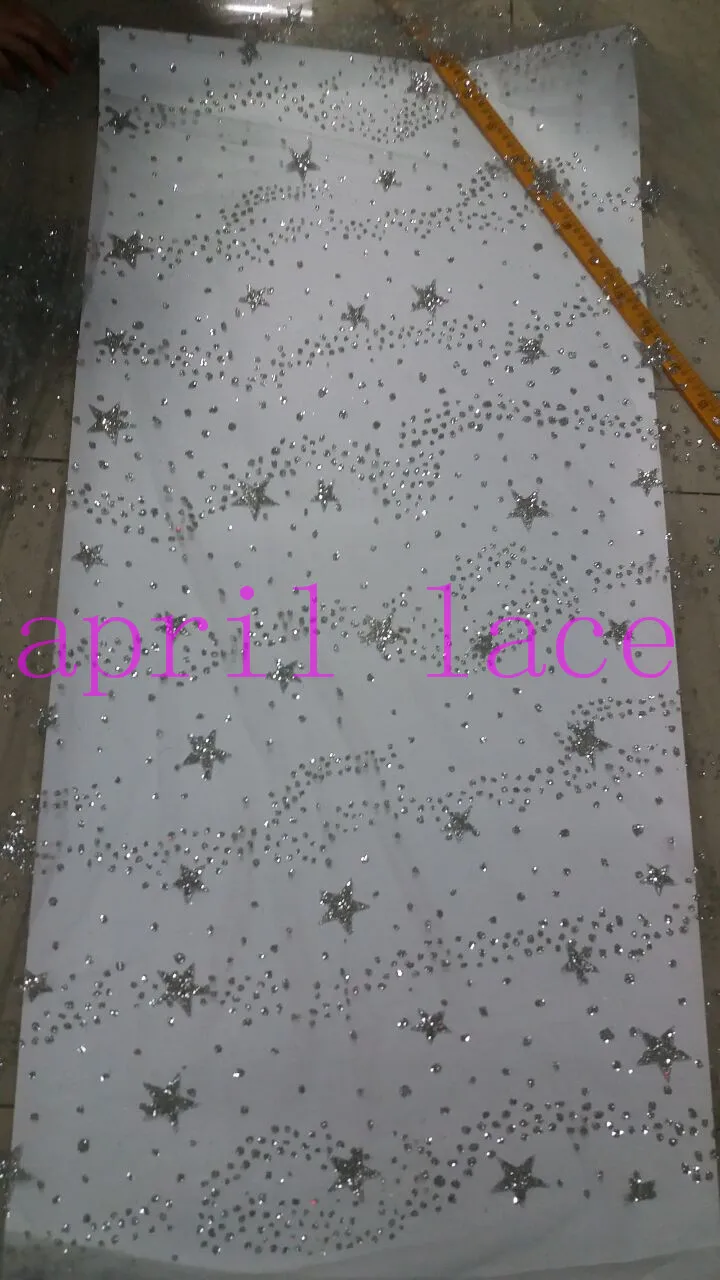 5 ярдов ap105 серебряная звезда Добби блестящая приклеенная ткань дышащая