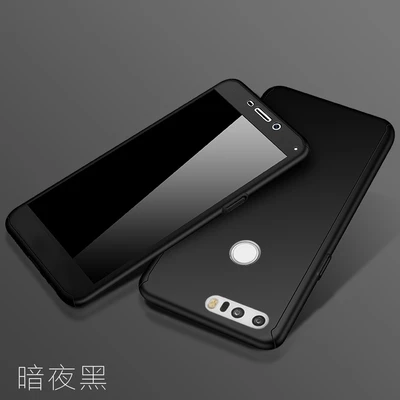 Черный 360 Полное покрытие чехол на huawei Honor 8 FRD-L19 FRD-L09 FRD-AL10 чехол Крышка с закаленным Стекло для huawei Honor8 FRD L19 L09 AL10 - Цвет: Черный