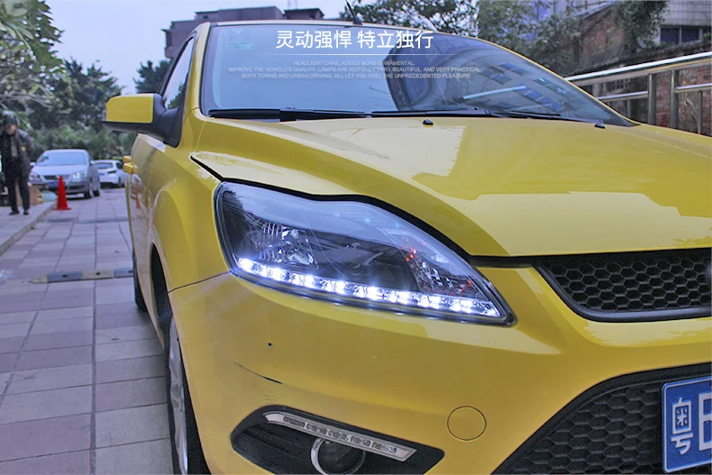 Автомобильные аксессуары 2009-2013 для Ford Focus 2 головной светильник MK2 год светодиодные фары DRL двойной луч линзы ксеноновый передний светильник