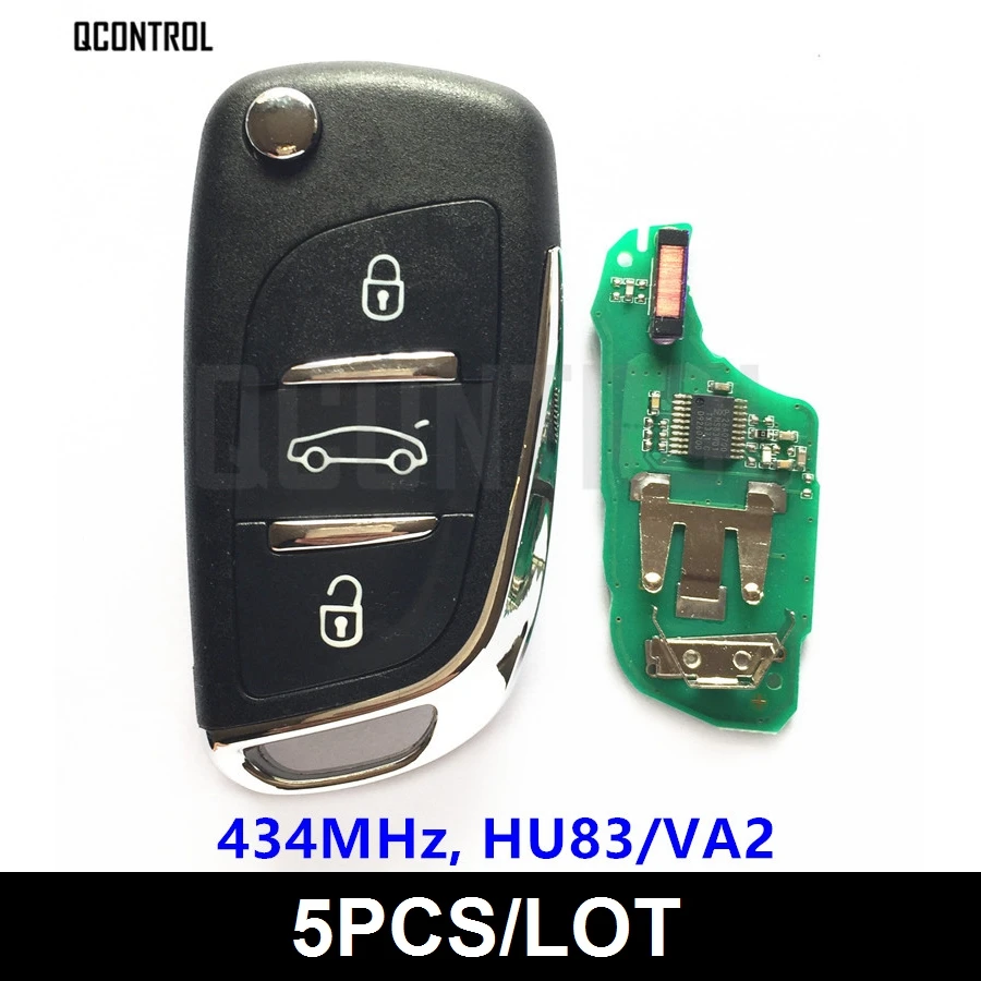 QCONTROL Upgraded Remote Key Suit for Peugeot 208 2008 301 308 508 Car Door Lock HU83 or VA2 Blade with ID 46 Chip | Автомобили и