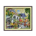 Joy Sunday, европейская архитектура, вышивка крестиком, работа неготового продукта, процветающий рынок, вышивка пейзажем, вышивка крестиком