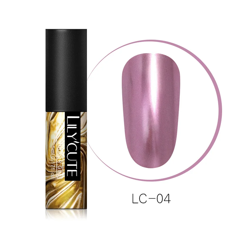 LC-04 5ml LILYCUTE 7 мл/5 мл гель с металлическим эффектом лак для ногтей серебро розовое золото долговечные ногти замочить от УФ-гель для дизайна ногтей лак 14 цветов - Цвет: LC-04 5ml