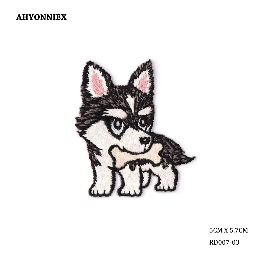 AHYONNIEX 1 шт. патчи с изображением хаски собаки вышивка ремонт наклейки куртка