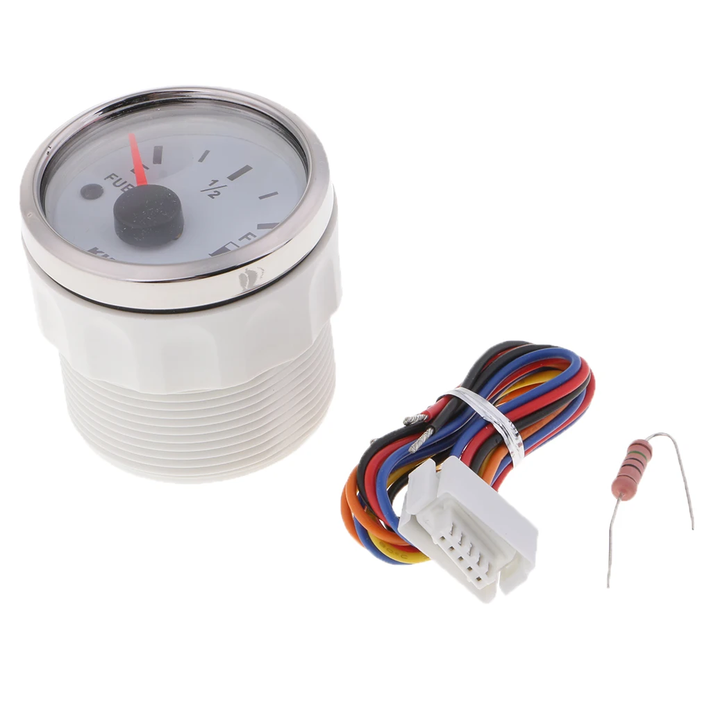 

52mm / 2' Car Boat Fuel Level Gauge Meter E-1/2-F Pointer Display White