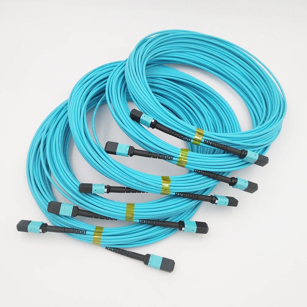 

5 pcs/lot 12 Fiber MPO Patch Cord LSZH OM4 850nm 15m MPO(Male) Fiber Optical Patch Cable Fiber Optic Patch Cord MPO Trunk Cable