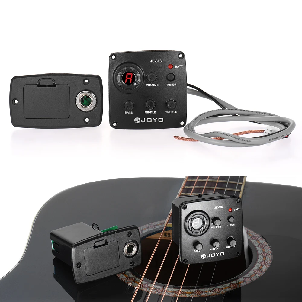 

JOYO JE-303 Acoustic 3-Band EQ Equalizer Guitar Piezo Pickup Preamp Tuner System with LCD Display