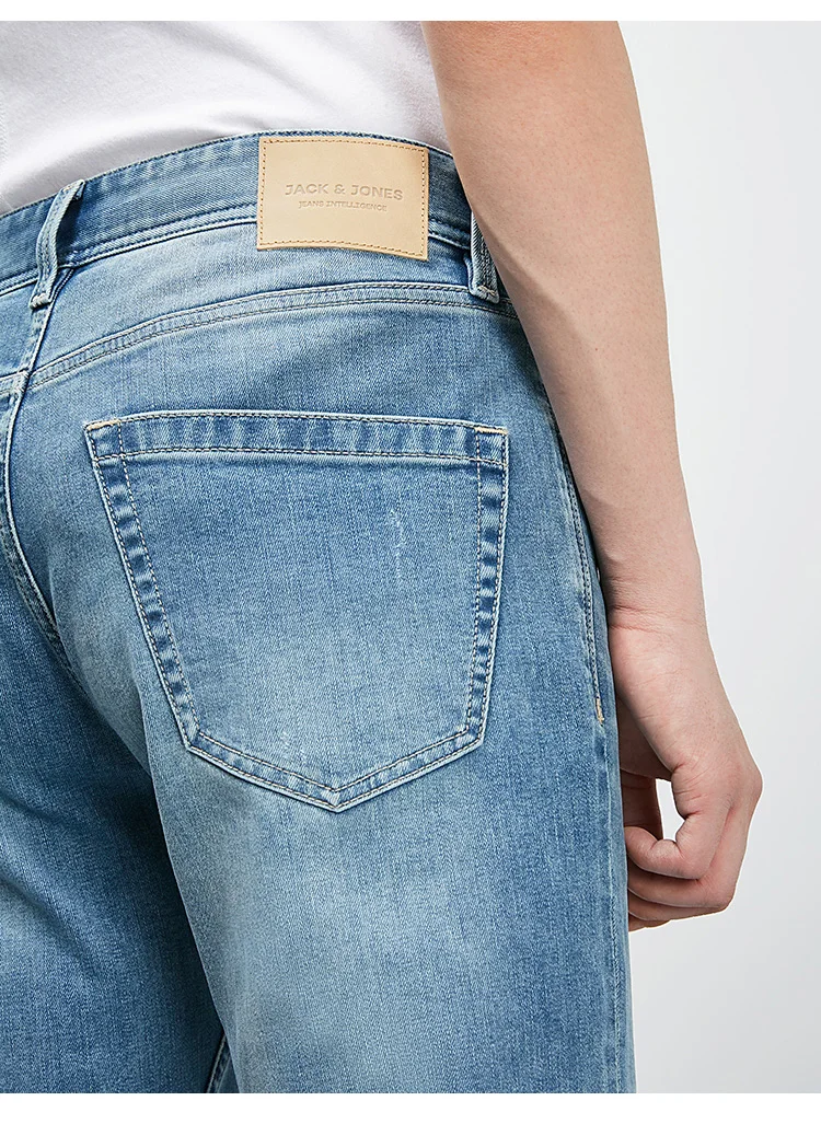 JackJones мужские стрейч Светильник Цвет Slim Fit обтягивающие джинсы с буквенным принтом-219232505