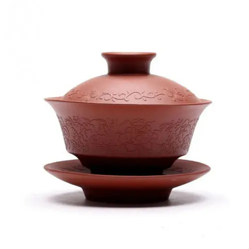 [GRANDNESS] Горячая Распродажа! Yixing Zisha глина красная Gaiwan чашка с блюдцем кунг фу чай 110