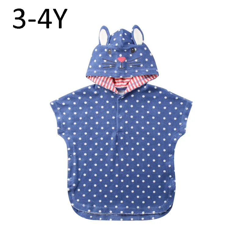 Rabbit Dot 3 to 4 Y Детское банное полотенце с капюшоном, детское милое пончо, пляжная одежда для бассейна, детский банный халат, мультяшное полотенце для маленьких мальчиков и девочек, купальное полотенце - Цвет: Rabbit Dot 3 to 4 Y