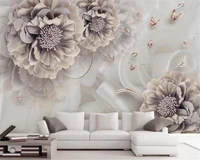 beibehang high fashion personality decoration painting atmosphere peony stereoscopic jewelry flower tv background 3d wallpaper