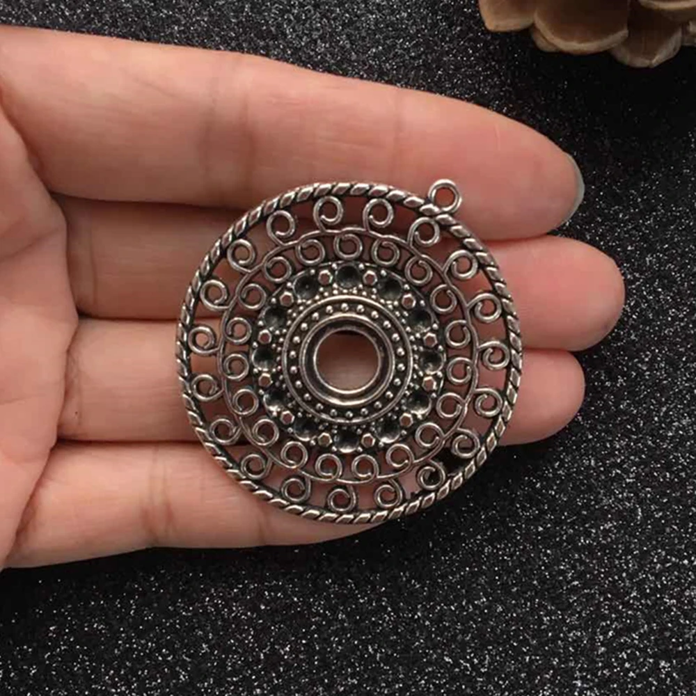 5 шт. DIY ювелирные изделия винтажные круглые серьги из серебряного сплава