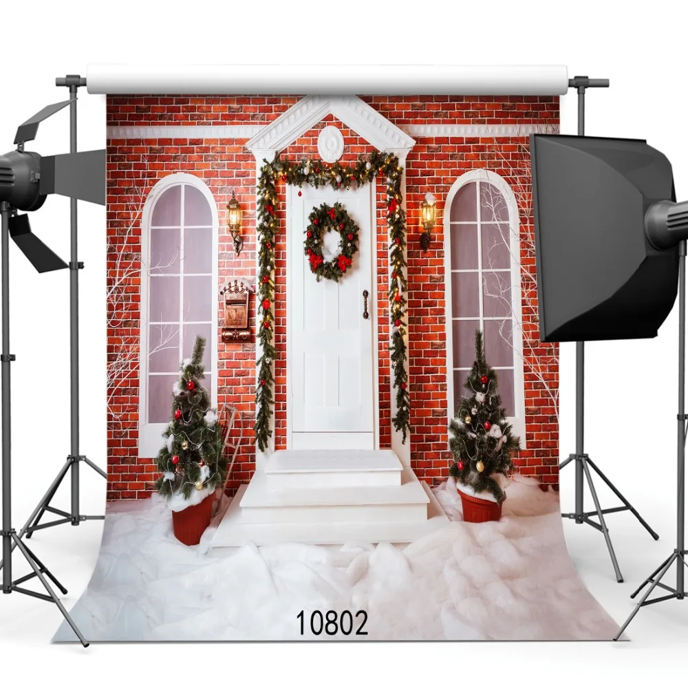 

Рождественские фоны для фотосъемки портрет дверь дом фоны для фотостудии детский душ Новорожденный ребенок дети Фотофон
