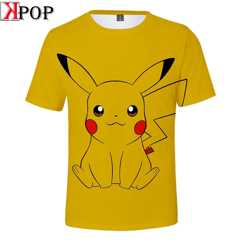 Pokemon/Милая 3D летняя футболка с коротким рукавом Новая удобная уличная